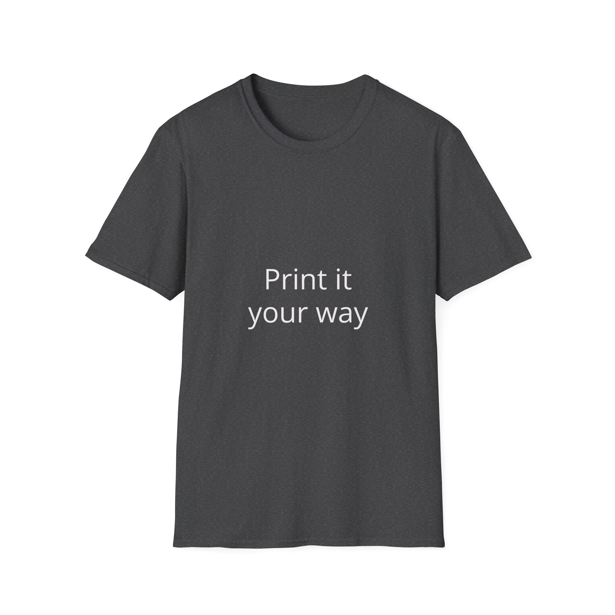 Custom Photo Back Print T‑Shirt — "Print it your way" Front Text