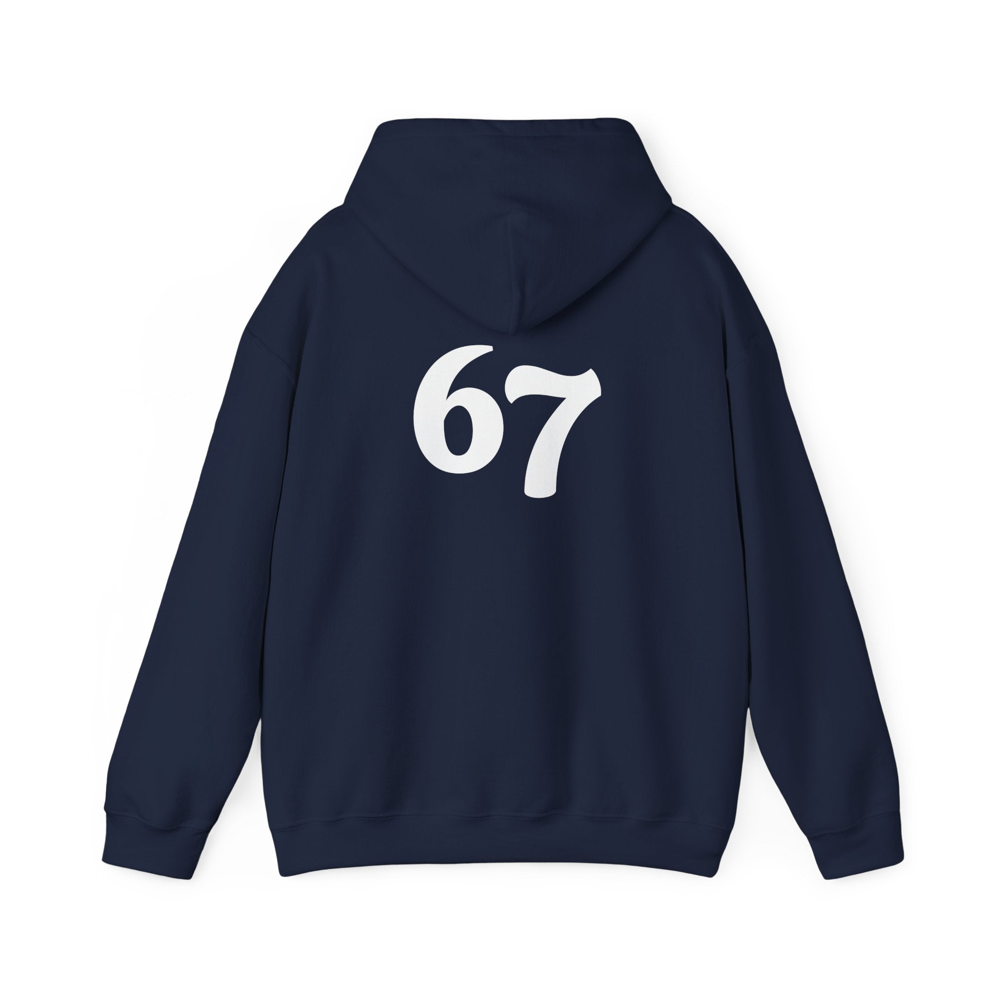 Number 67 Hoodie — Minimal Vintage Style Graphic Sweatshirt