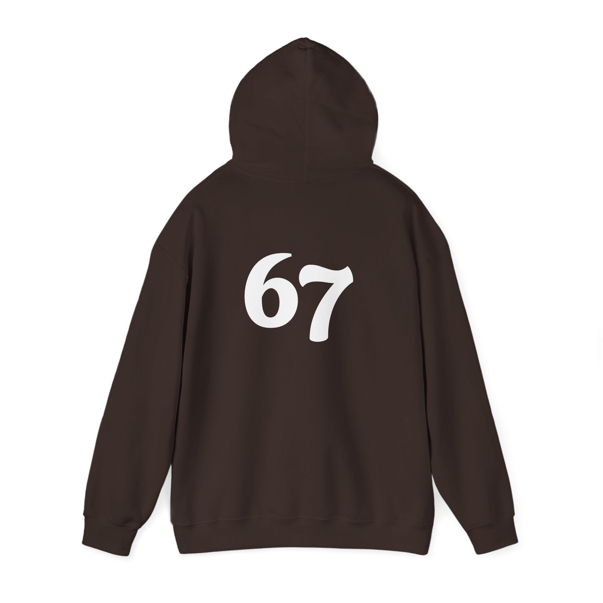 Number 67 Hoodie — Minimal Vintage Style Graphic Sweatshirt
