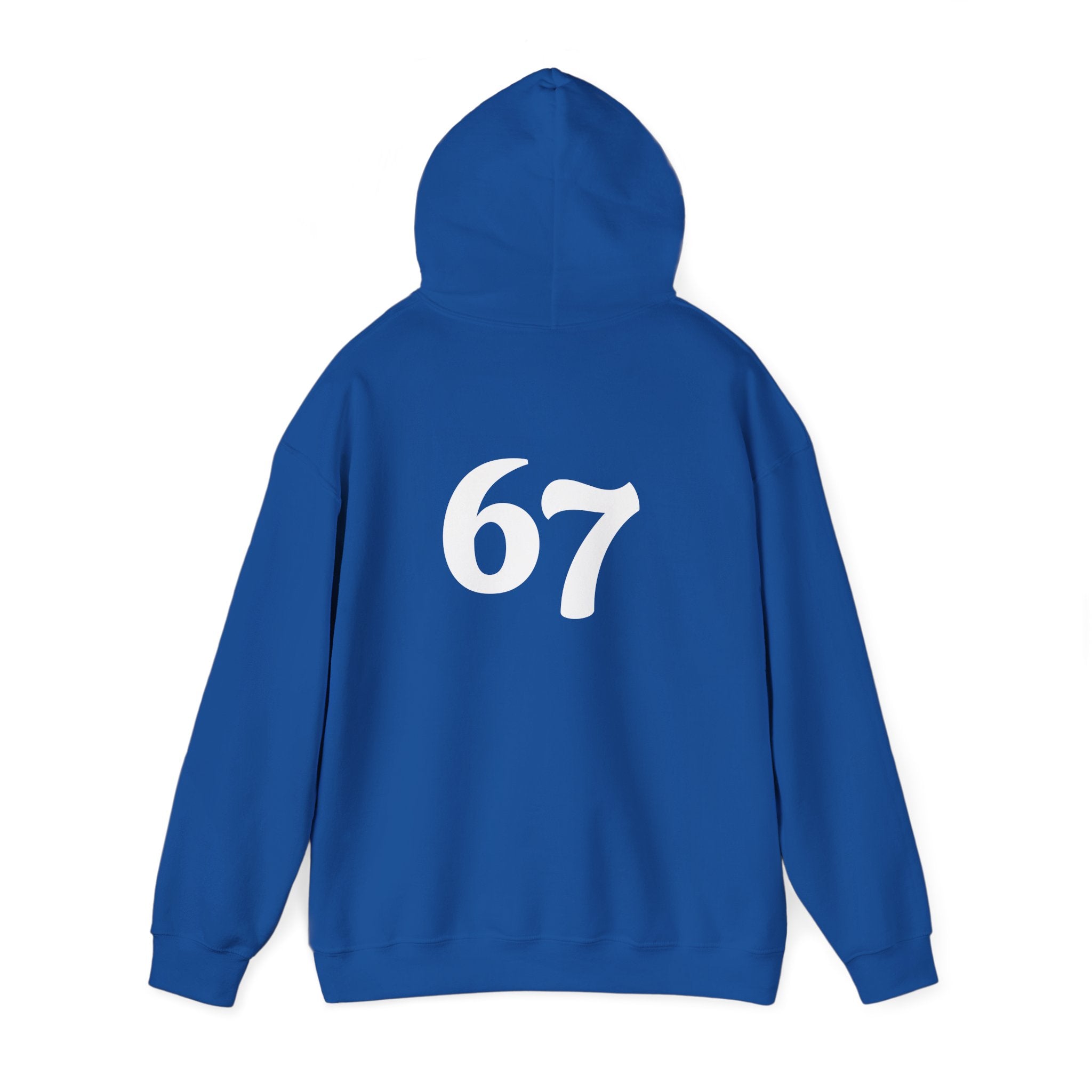 Number 67 Hoodie — Minimal Vintage Style Graphic Sweatshirt