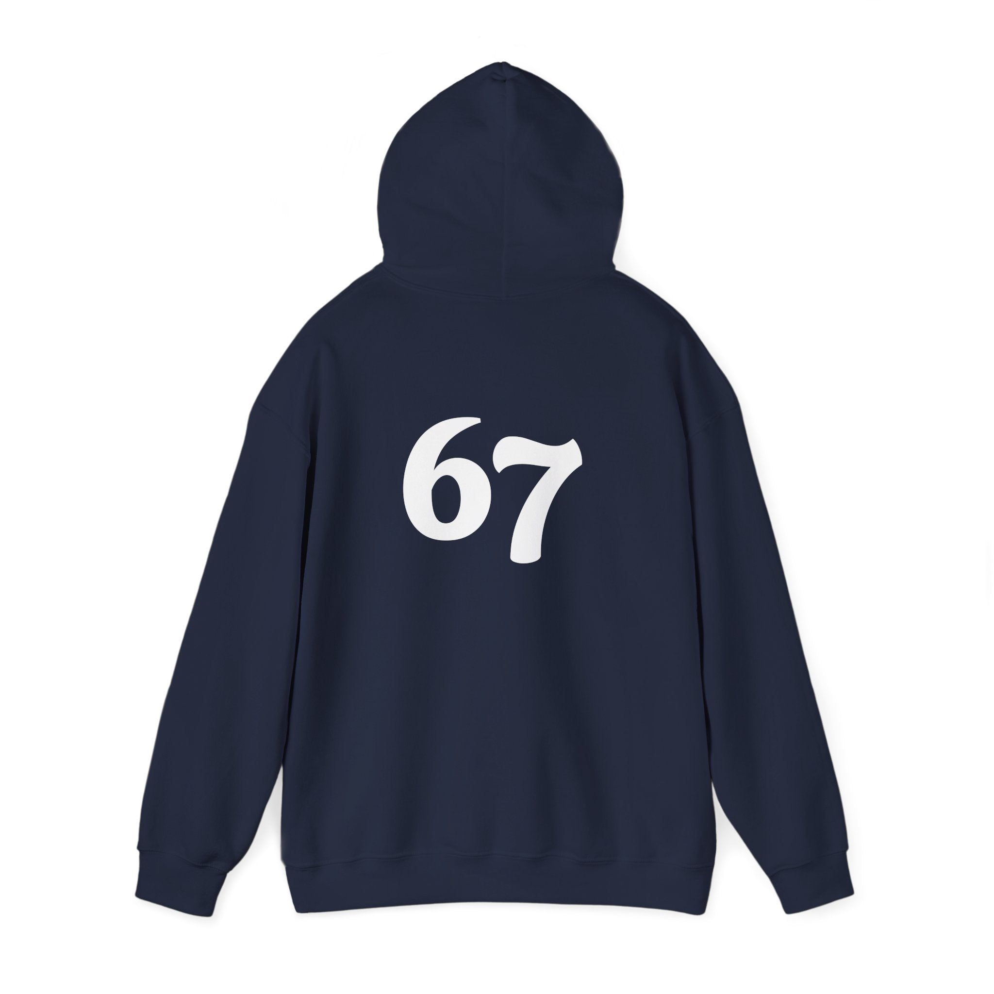 Number 67 Hoodie — Minimal Vintage Style Graphic Sweatshirt