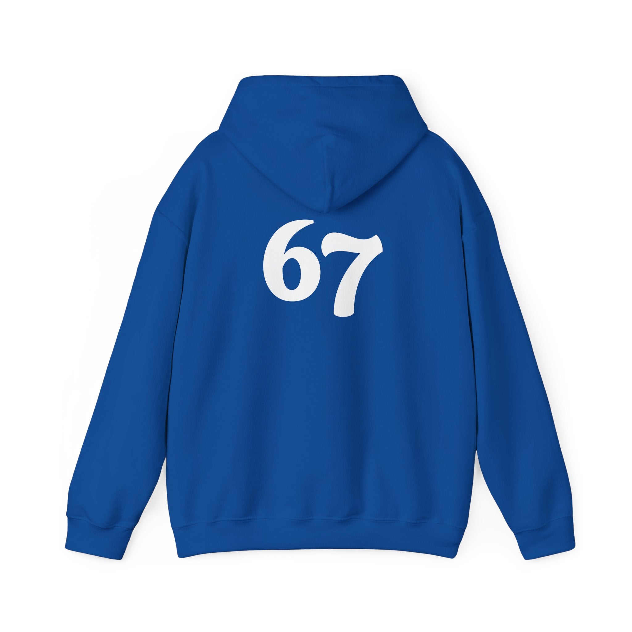 Number 67 Hoodie — Minimal Vintage Style Graphic Sweatshirt