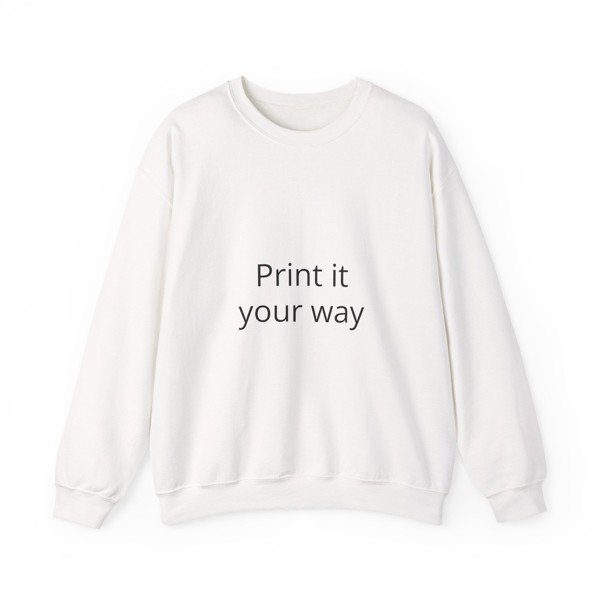 Crewneck Sweatshirt — Minimal Photo-Print Back Graphic, Clean Front Text