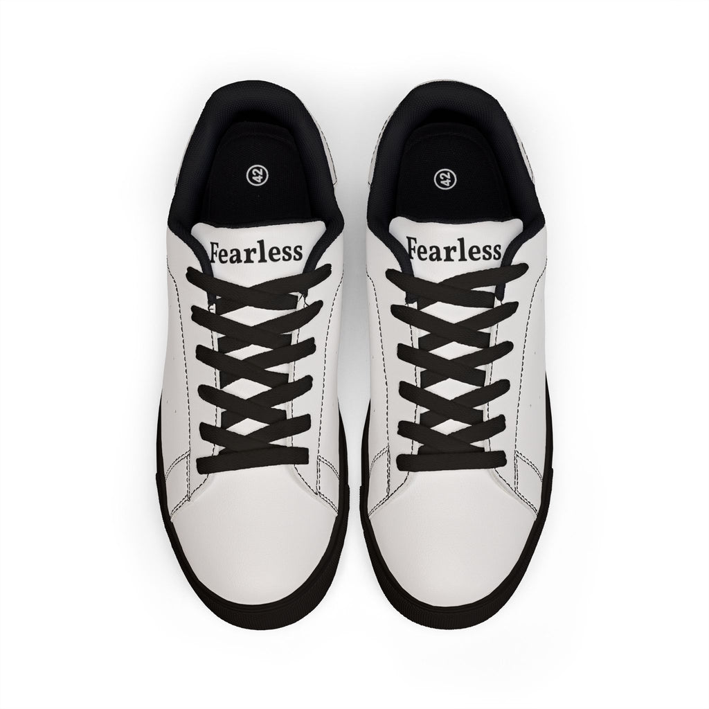Fearless Leather Sneakers — Men's Low-Top Casual White Trainers