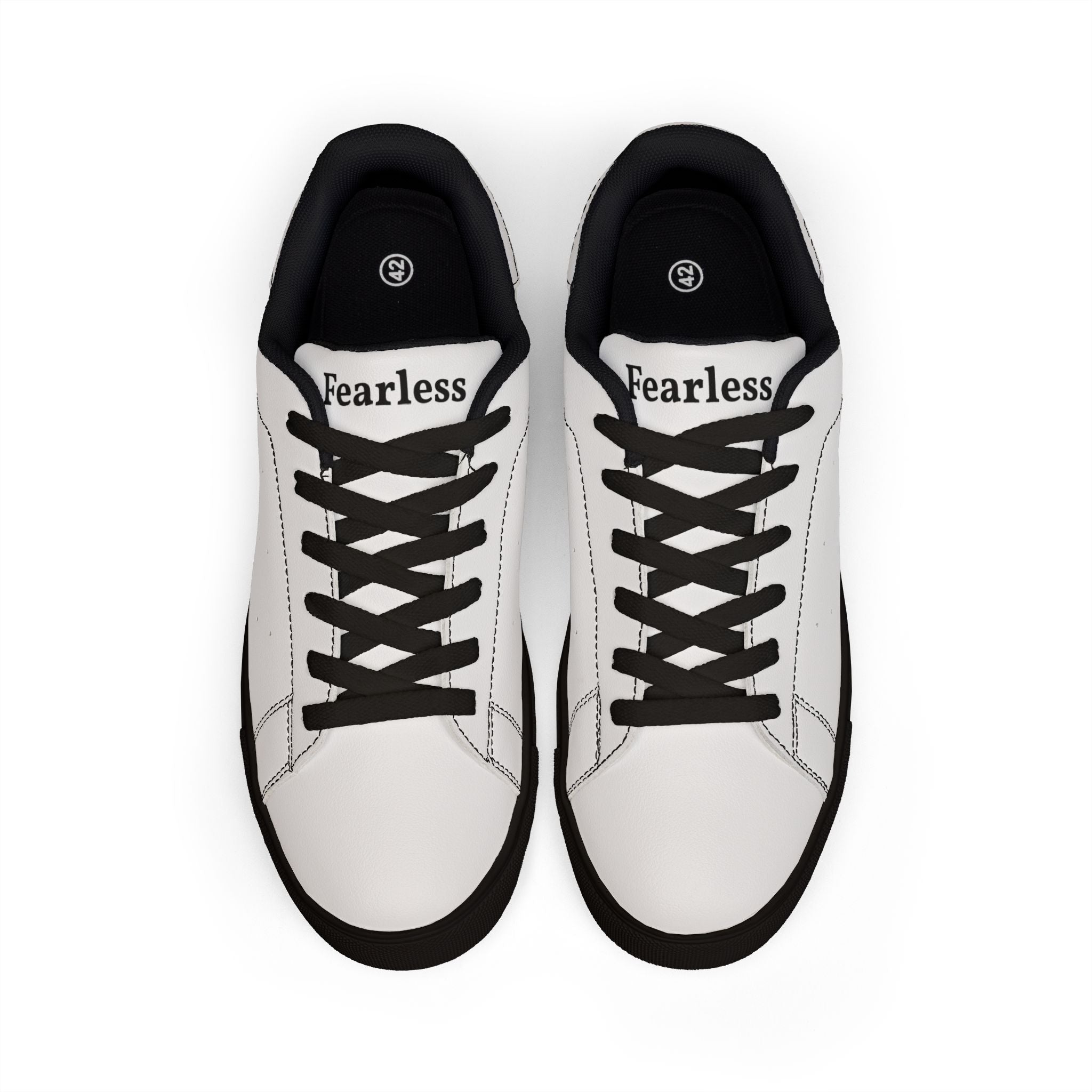 Fearless Leather Sneakers — Men's Low-Top Casual White Trainers