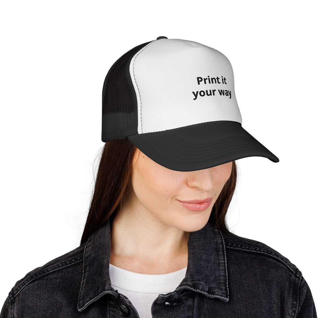 Custom Trucker Cap — "Print It Your Way" Mesh Hat for Personalization