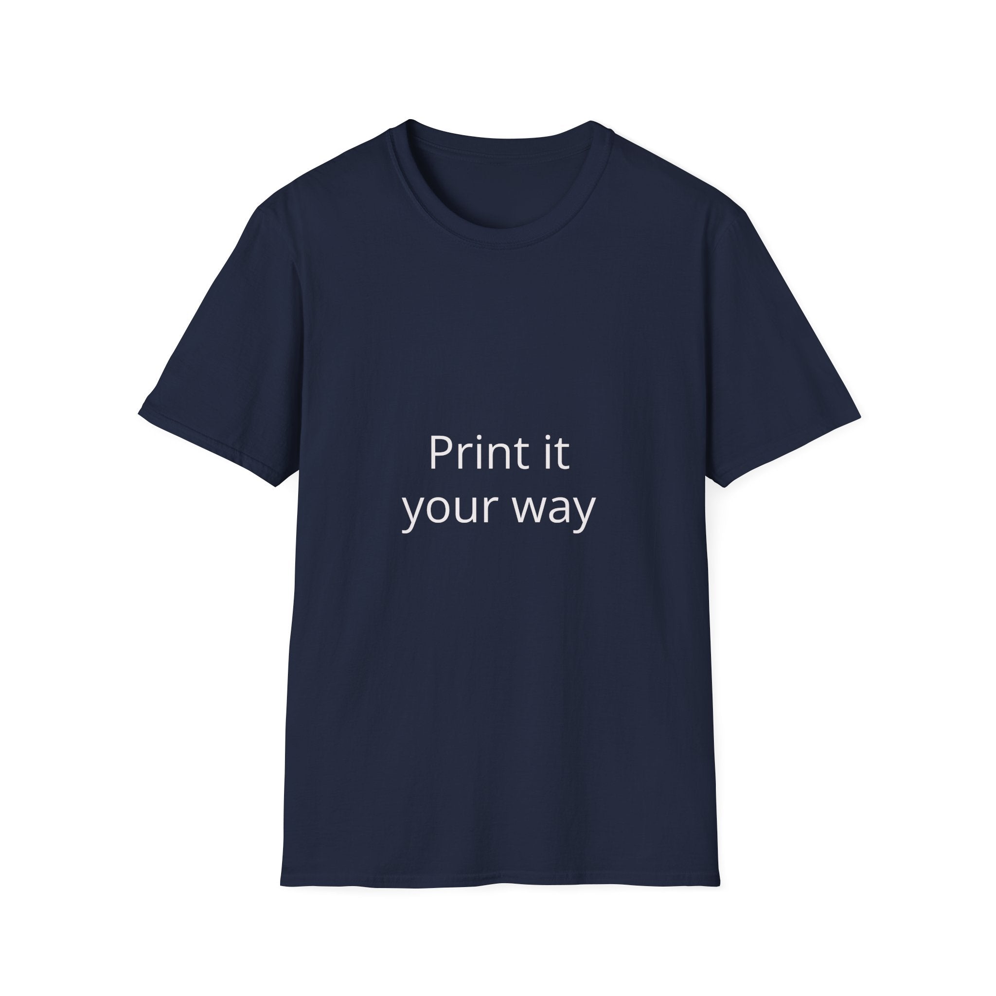 Custom Photo Back Print T‑Shirt — "Print it your way" Front Text
