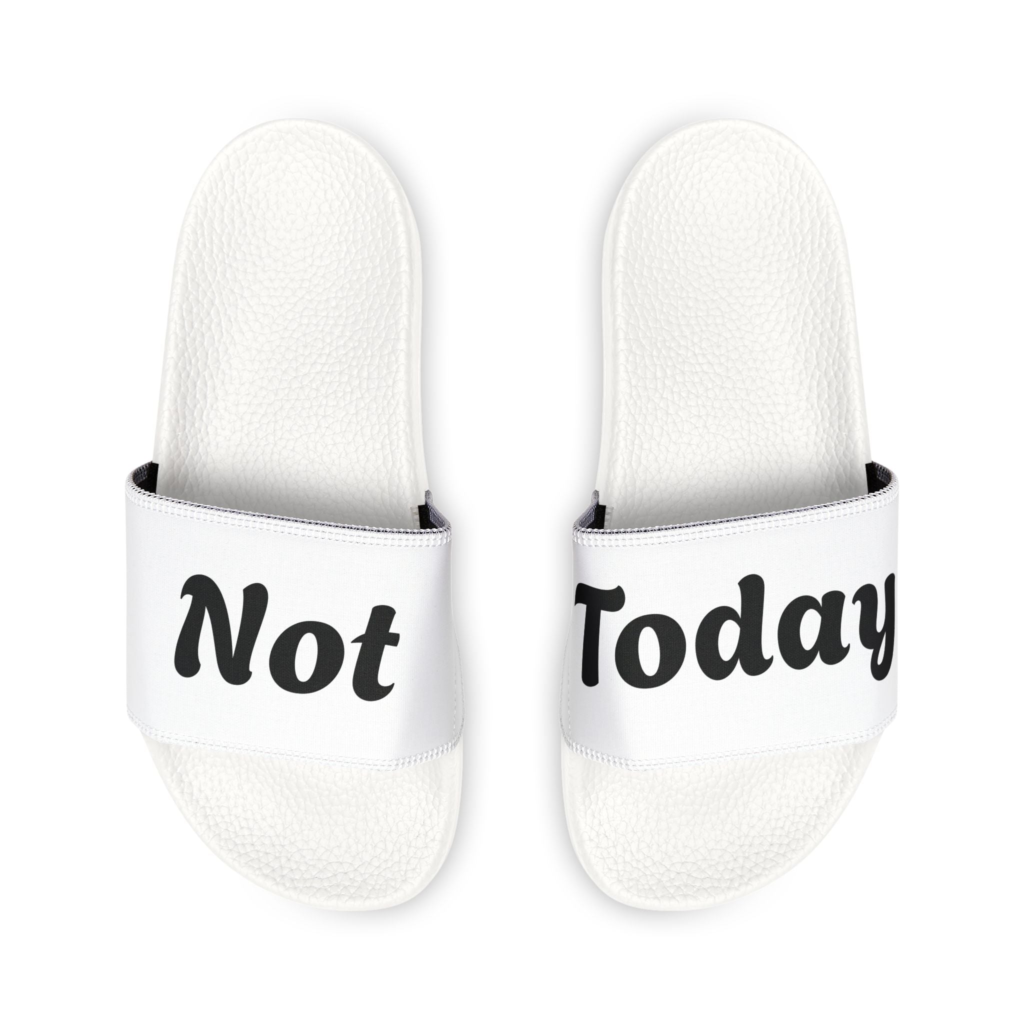 Slide Sandals — 'Not Today' Removable‑Strap Men's Pool Slides