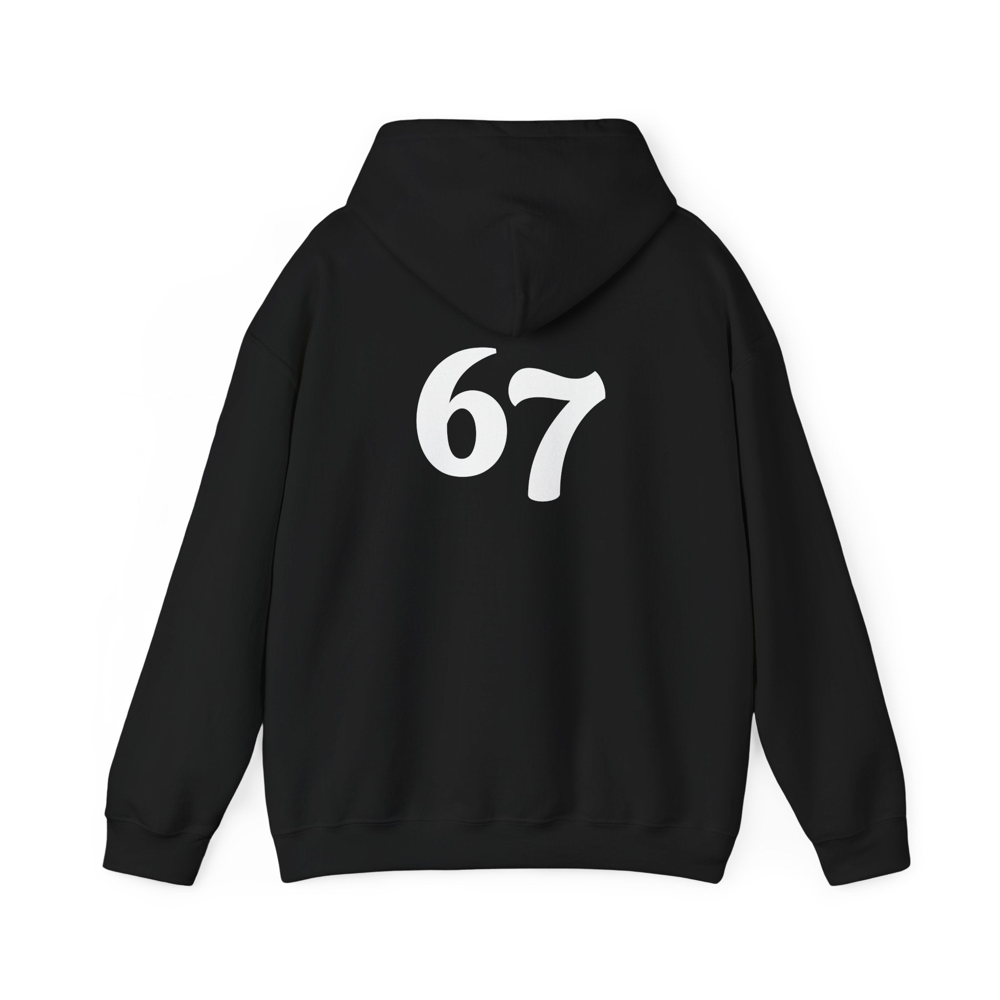 Number 67 Hoodie — Minimal Vintage Style Graphic Sweatshirt
