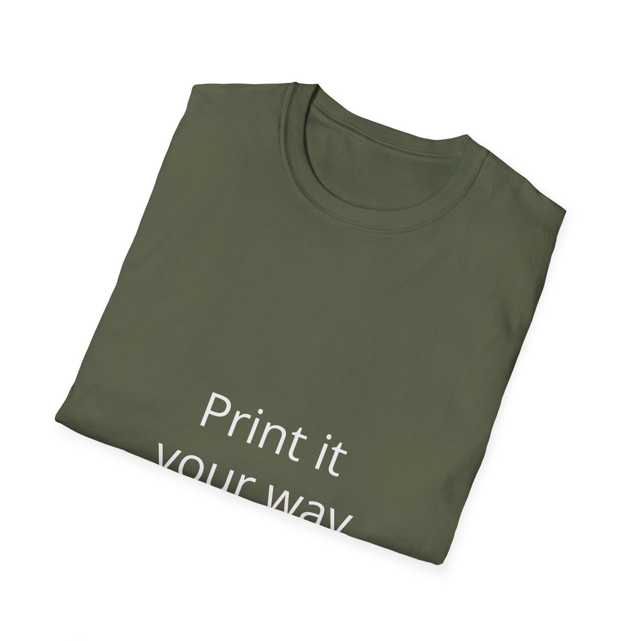 Custom Photo Back Print T‑Shirt — "Print it your way" Front Text