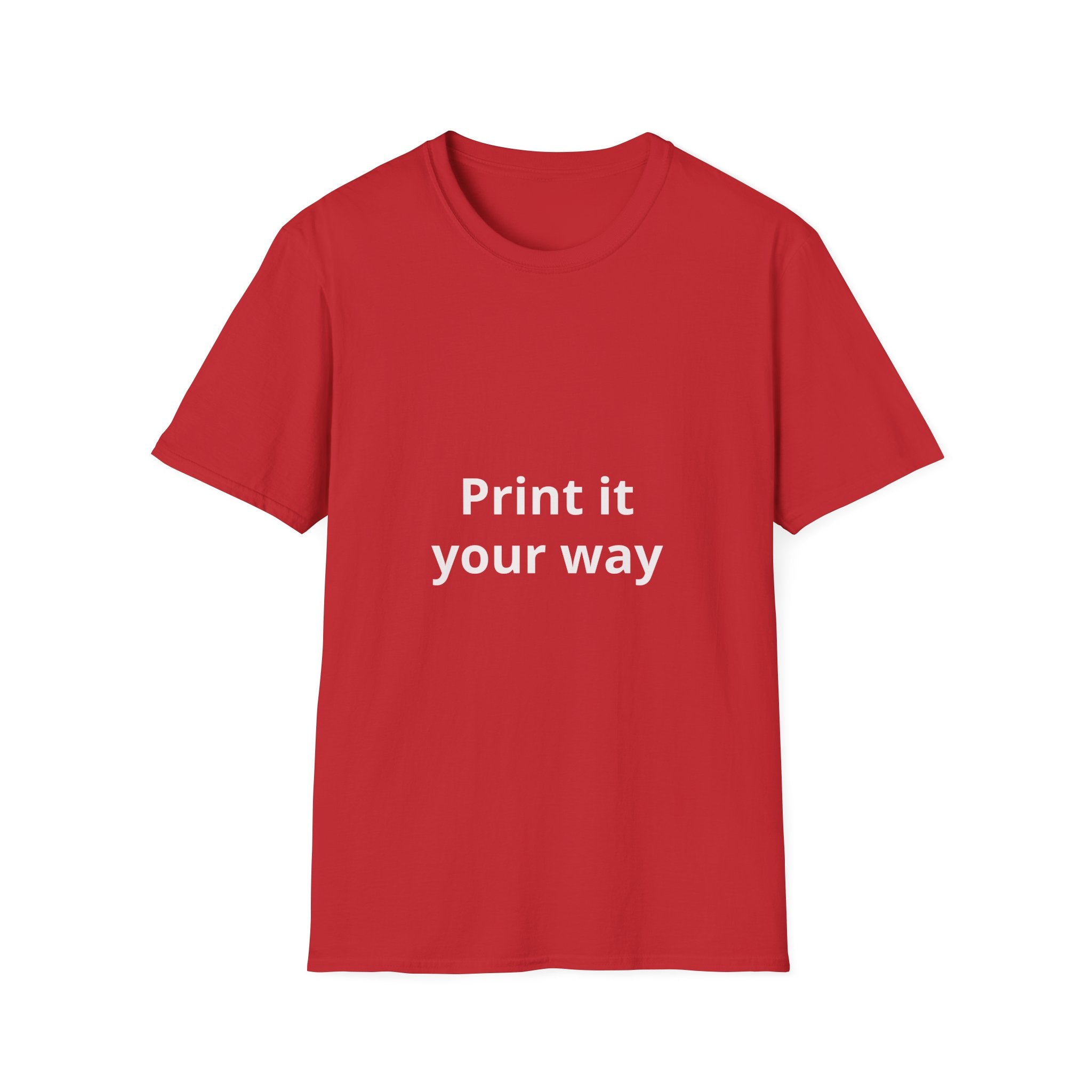 Custom Photo Back Print T‑Shirt — "Print it your way" Front Text