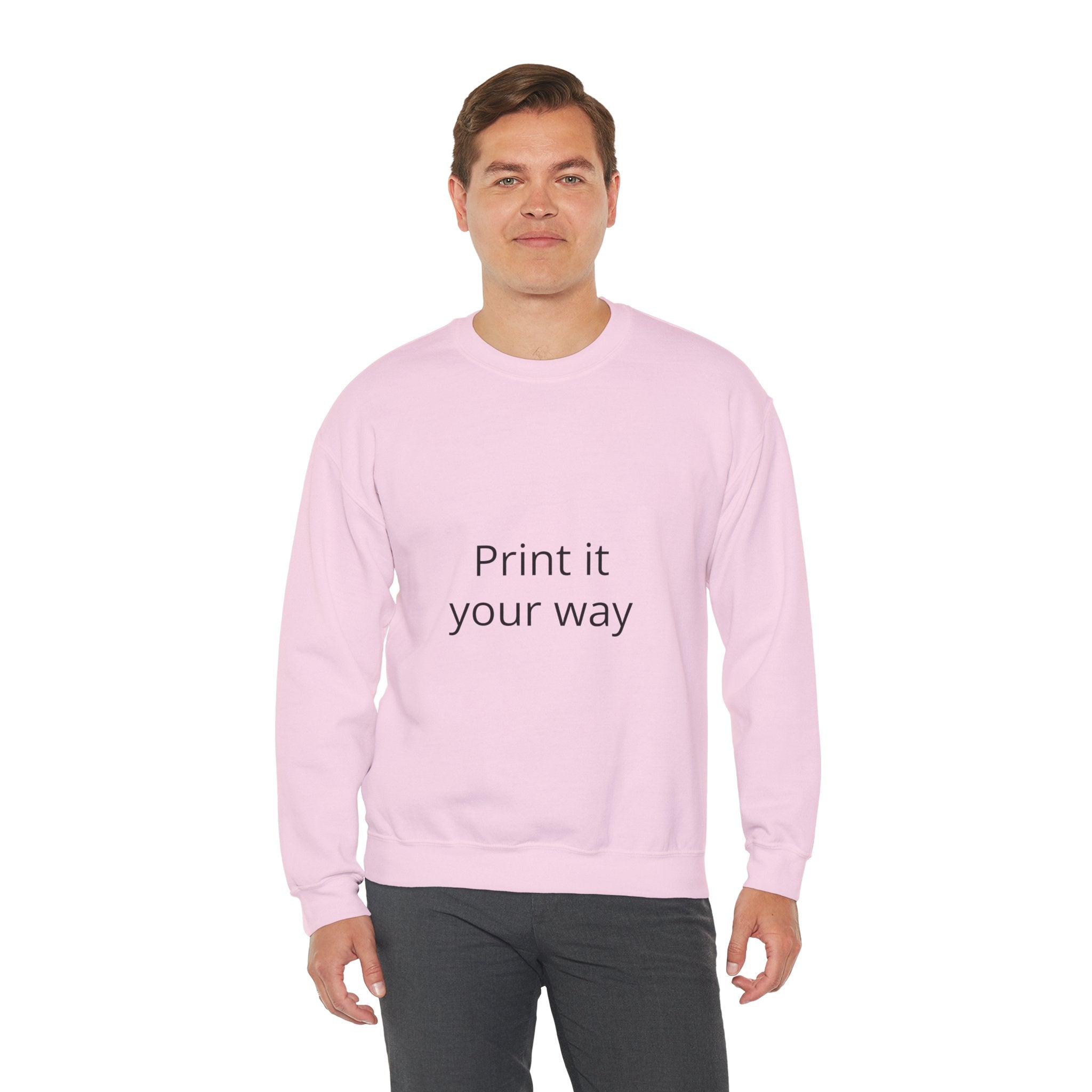 Crewneck Sweatshirt — Minimal Photo-Print Back Graphic, Clean Front Text