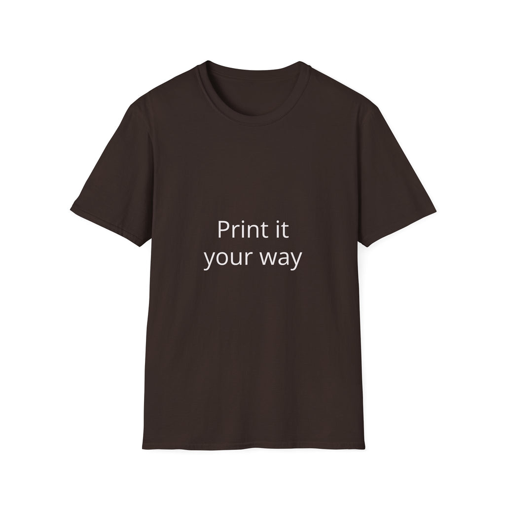 Custom Photo Back Print T‑Shirt — "Print it your way" Front Text