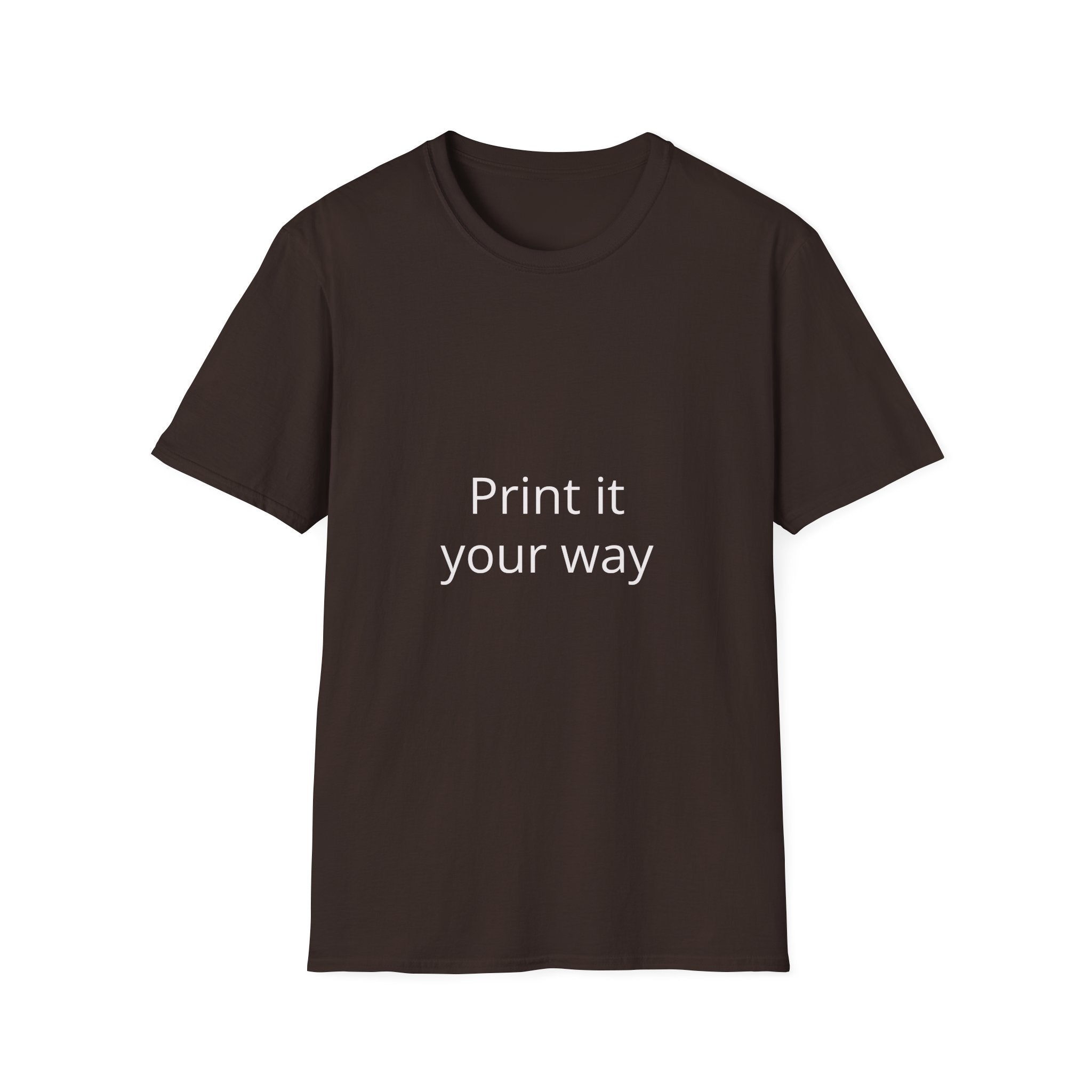 Custom Photo Back Print T‑Shirt — "Print it your way" Front Text