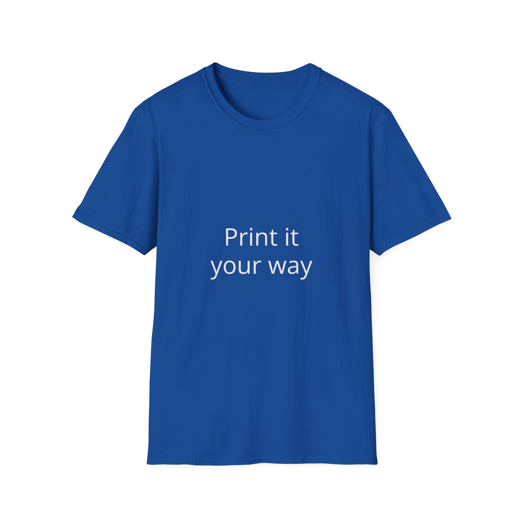 Custom Photo Back Print T‑Shirt — "Print it your way" Front Text