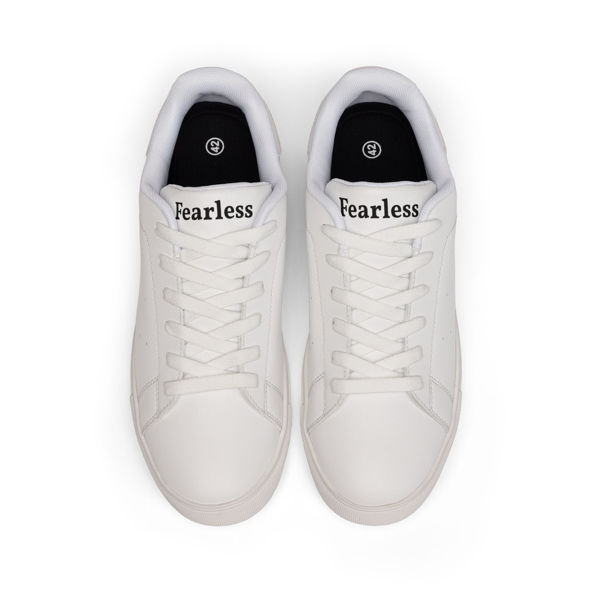 Fearless Leather Sneakers — Men's Low-Top Casual White Trainers