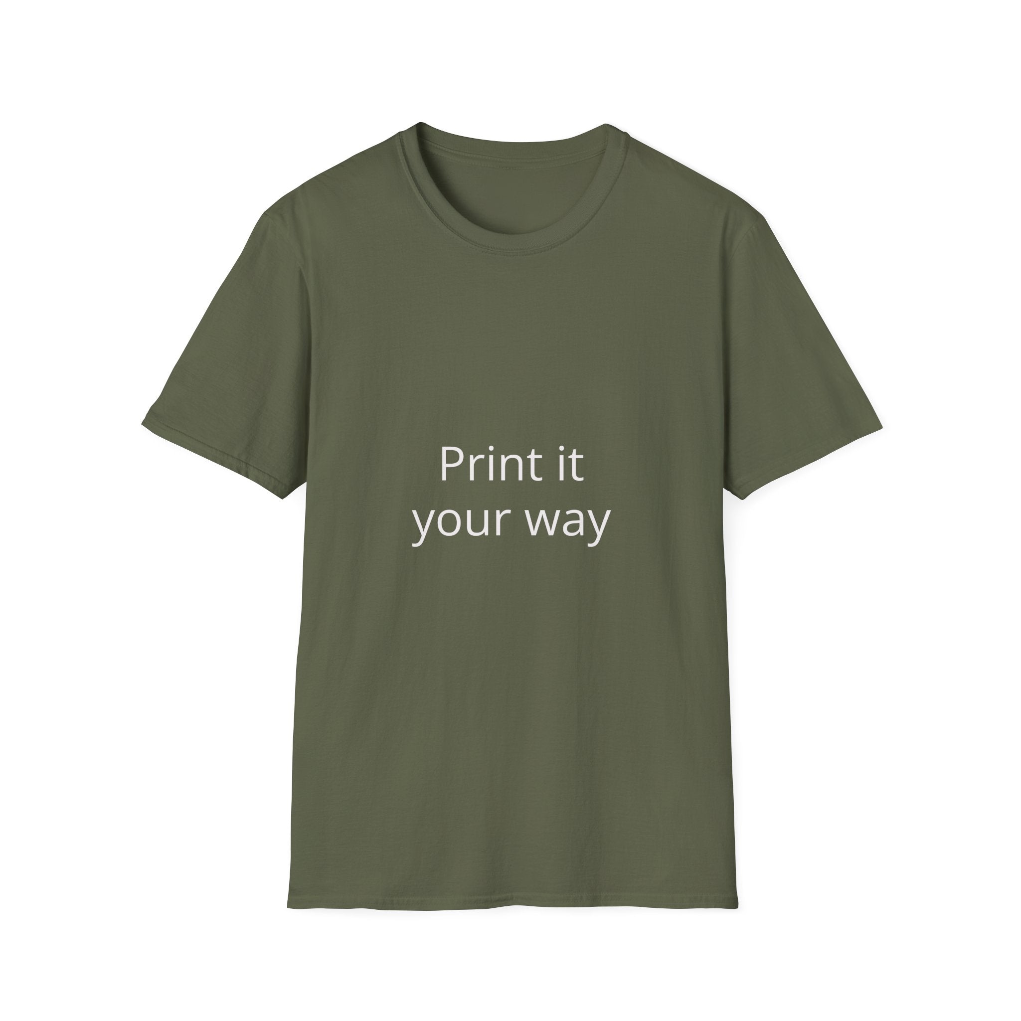 Custom Photo Back Print T‑Shirt — "Print it your way" Front Text