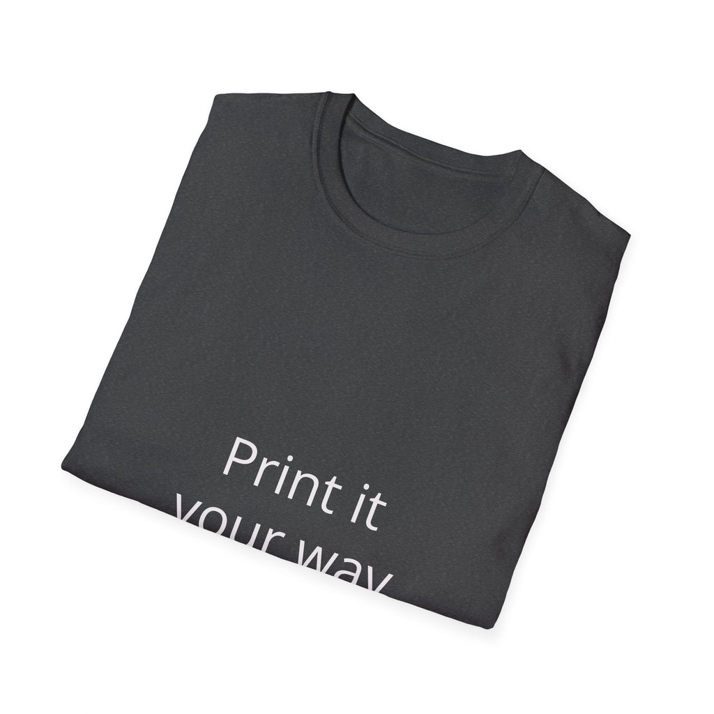 Custom Photo Back Print T‑Shirt — "Print it your way" Front Text