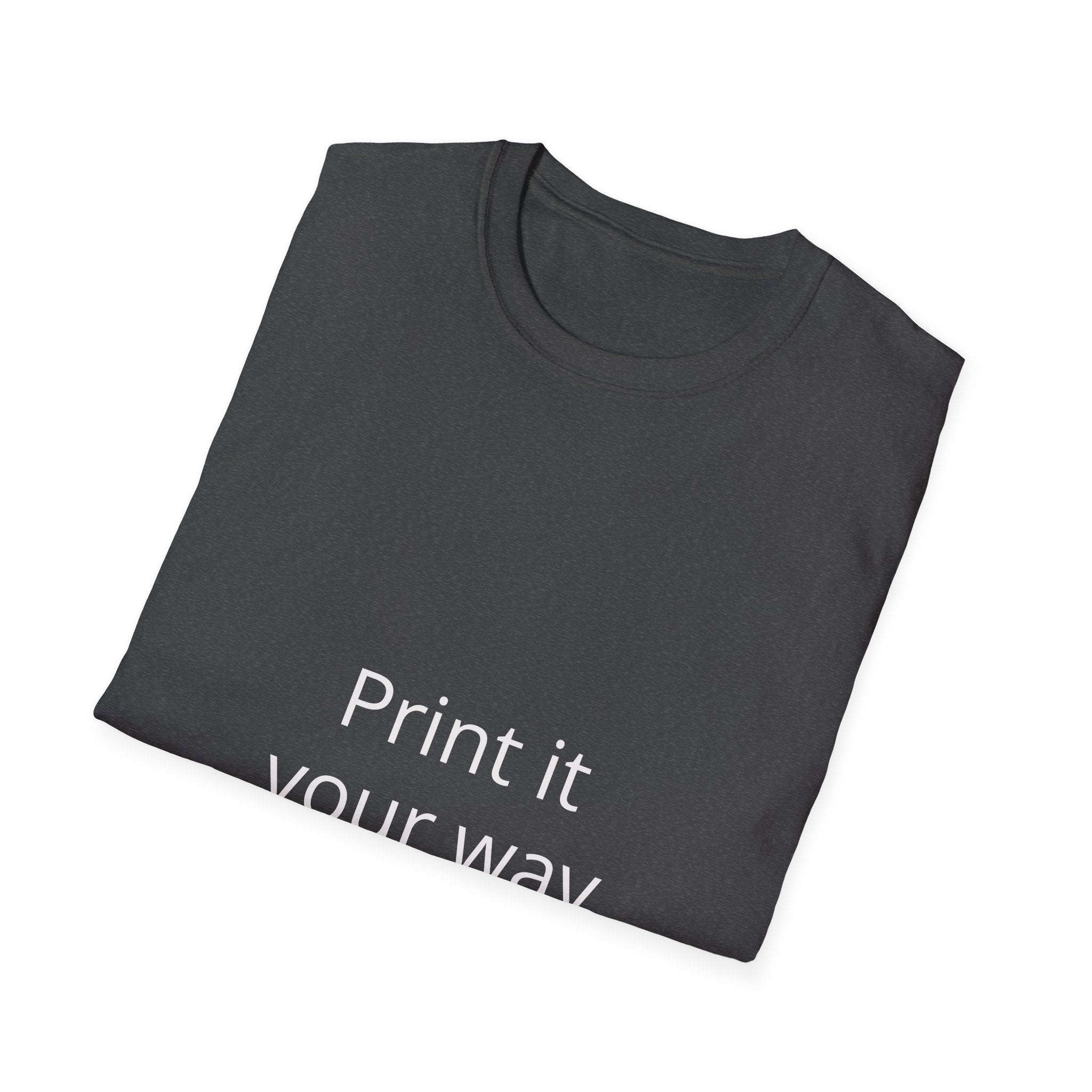 Custom Photo Back Print T‑Shirt — "Print it your way" Front Text