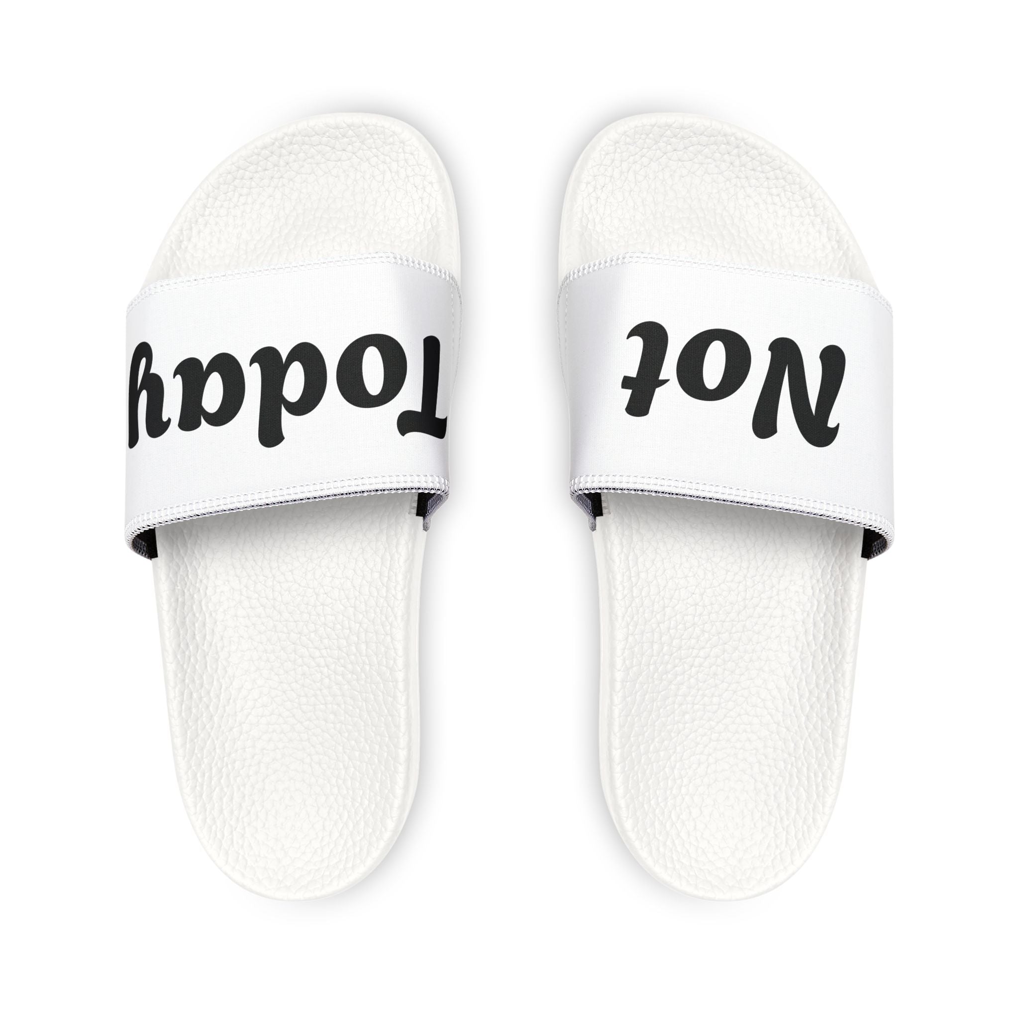Slide Sandals — 'Not Today' Removable‑Strap Men's Pool Slides
