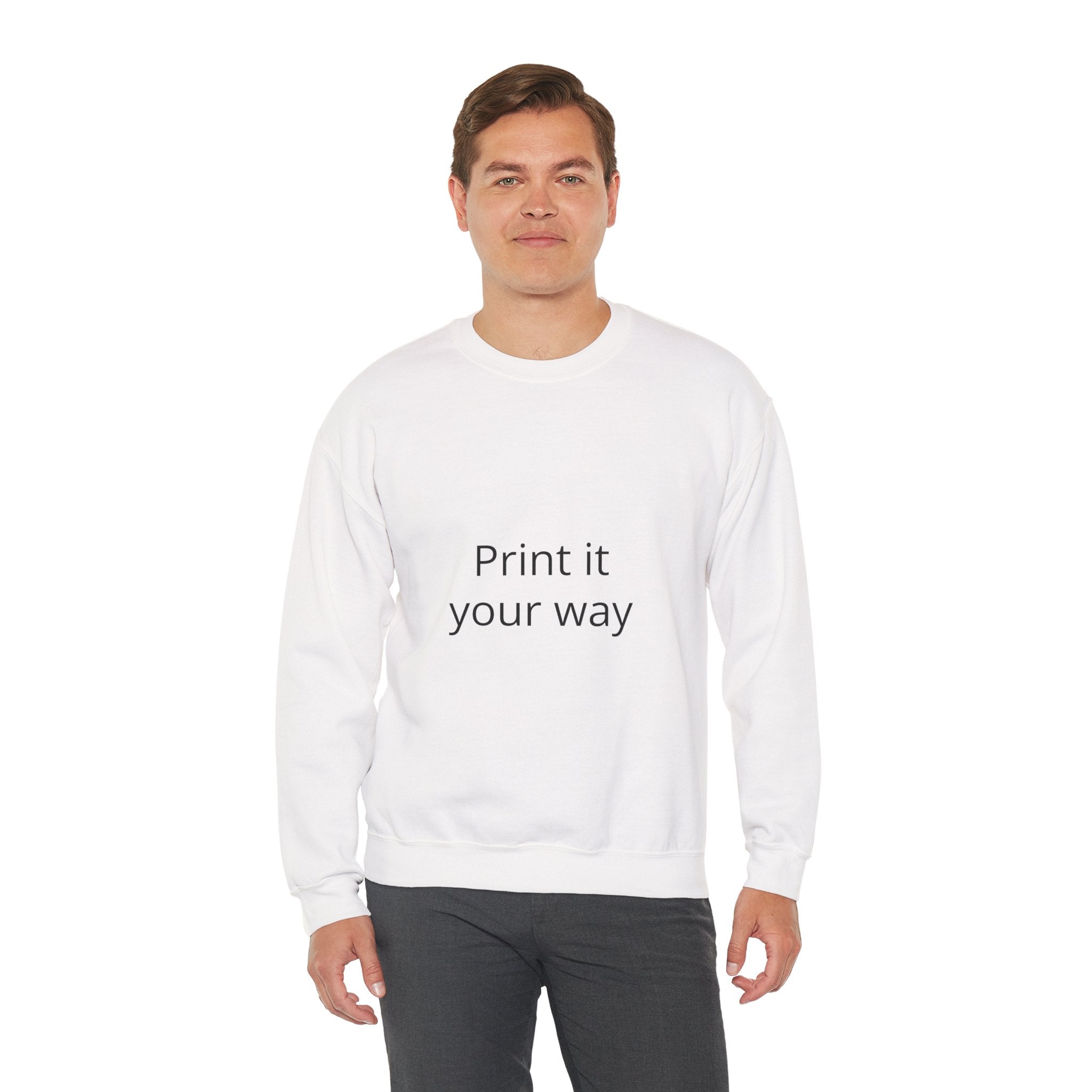 Crewneck Sweatshirt — Minimal Photo-Print Back Graphic, Clean Front Text