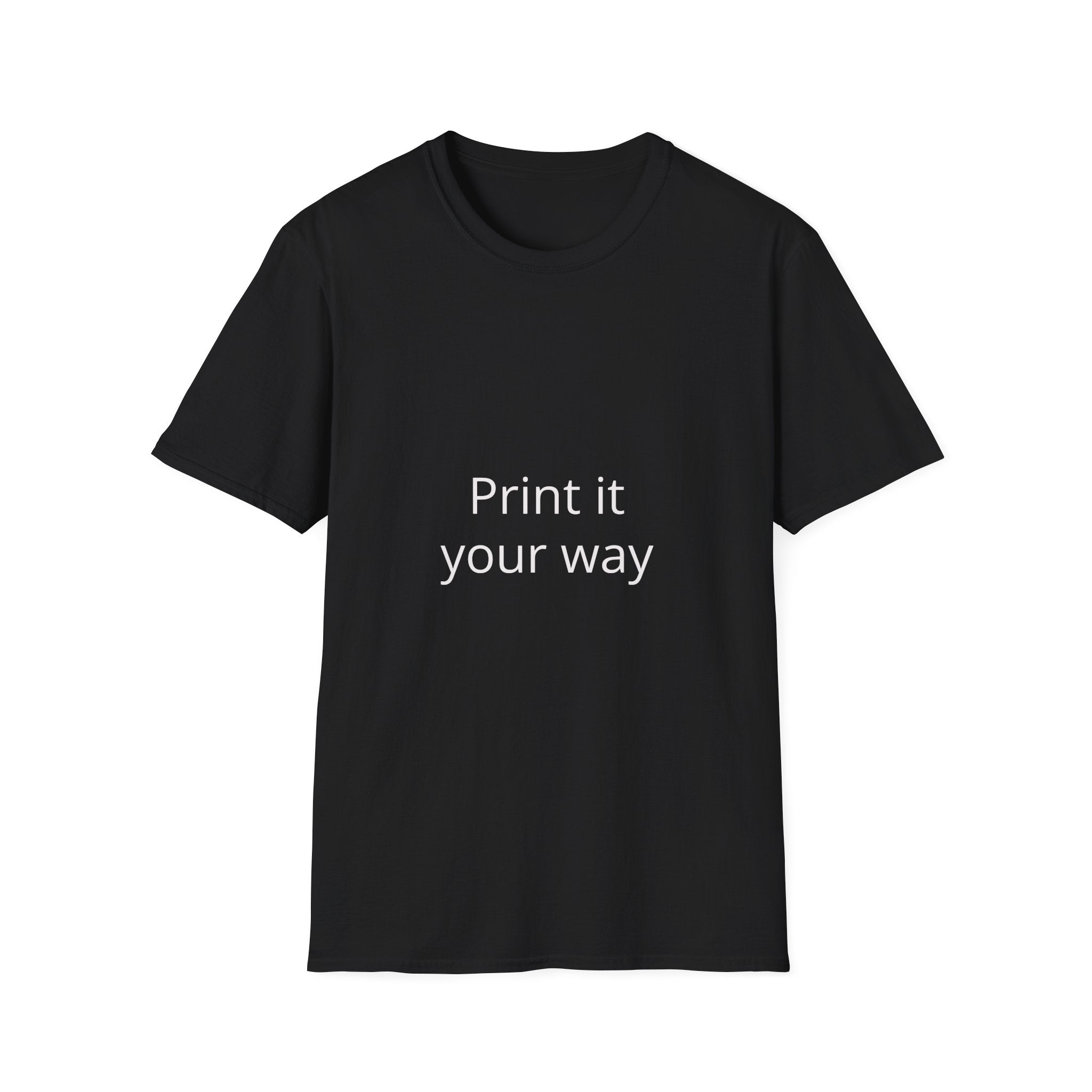 Custom Photo Back Print T‑Shirt — "Print it your way" Front Text