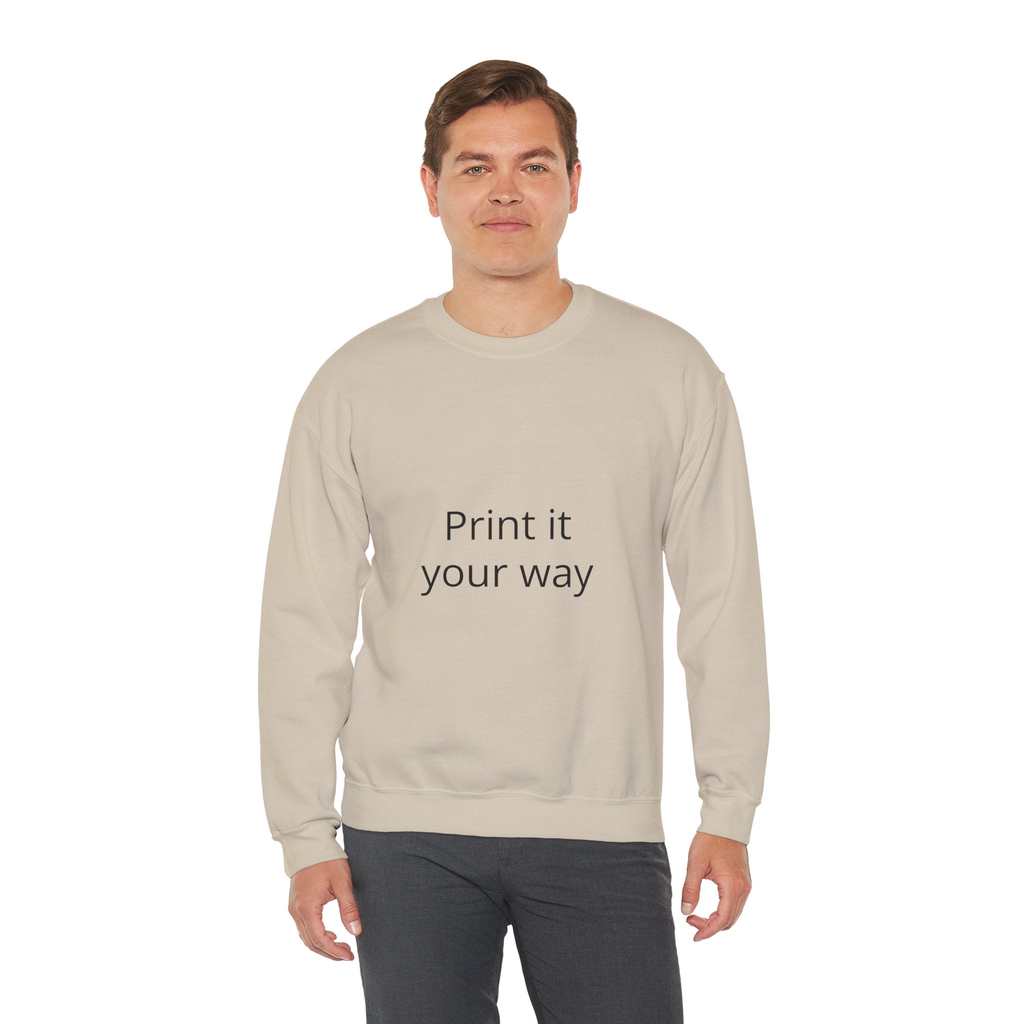Crewneck Sweatshirt — Minimal Photo-Print Back Graphic, Clean Front Text