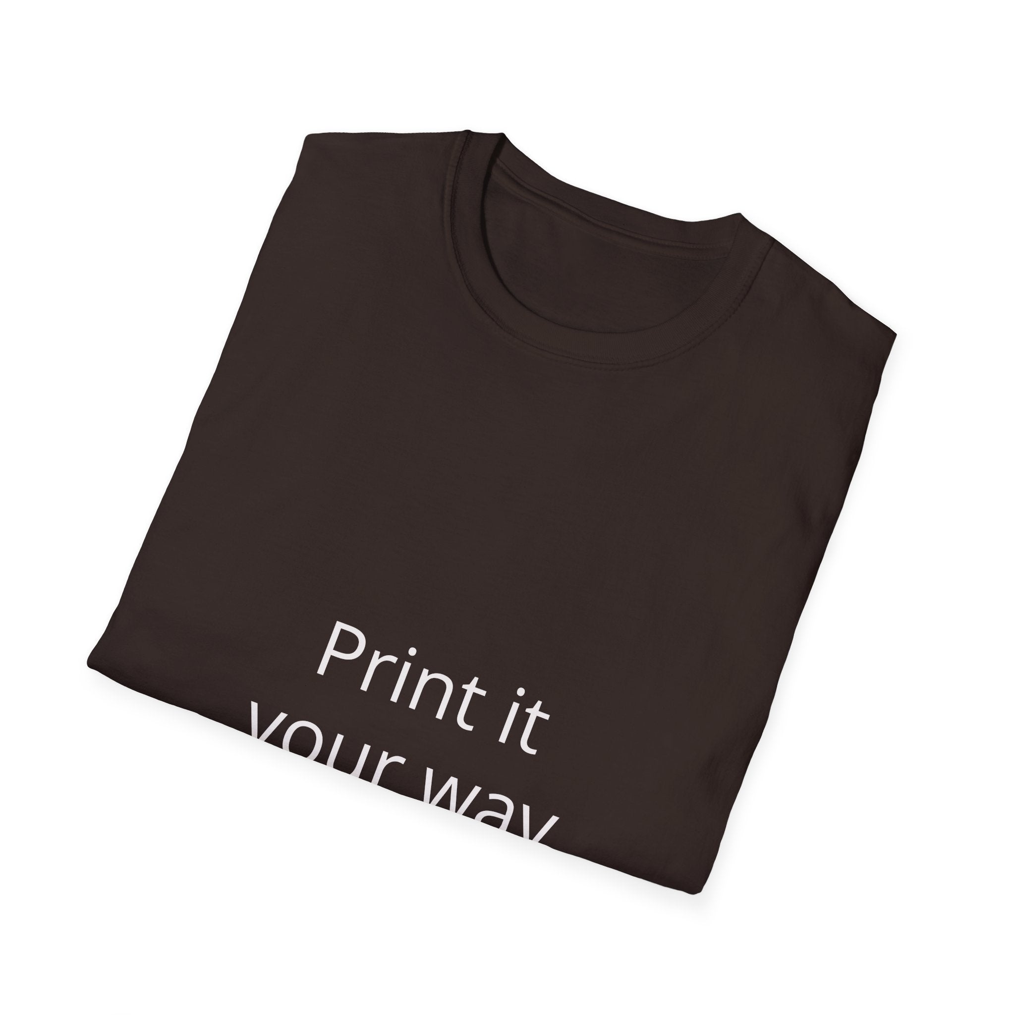 Custom Photo Back Print T‑Shirt — "Print it your way" Front Text