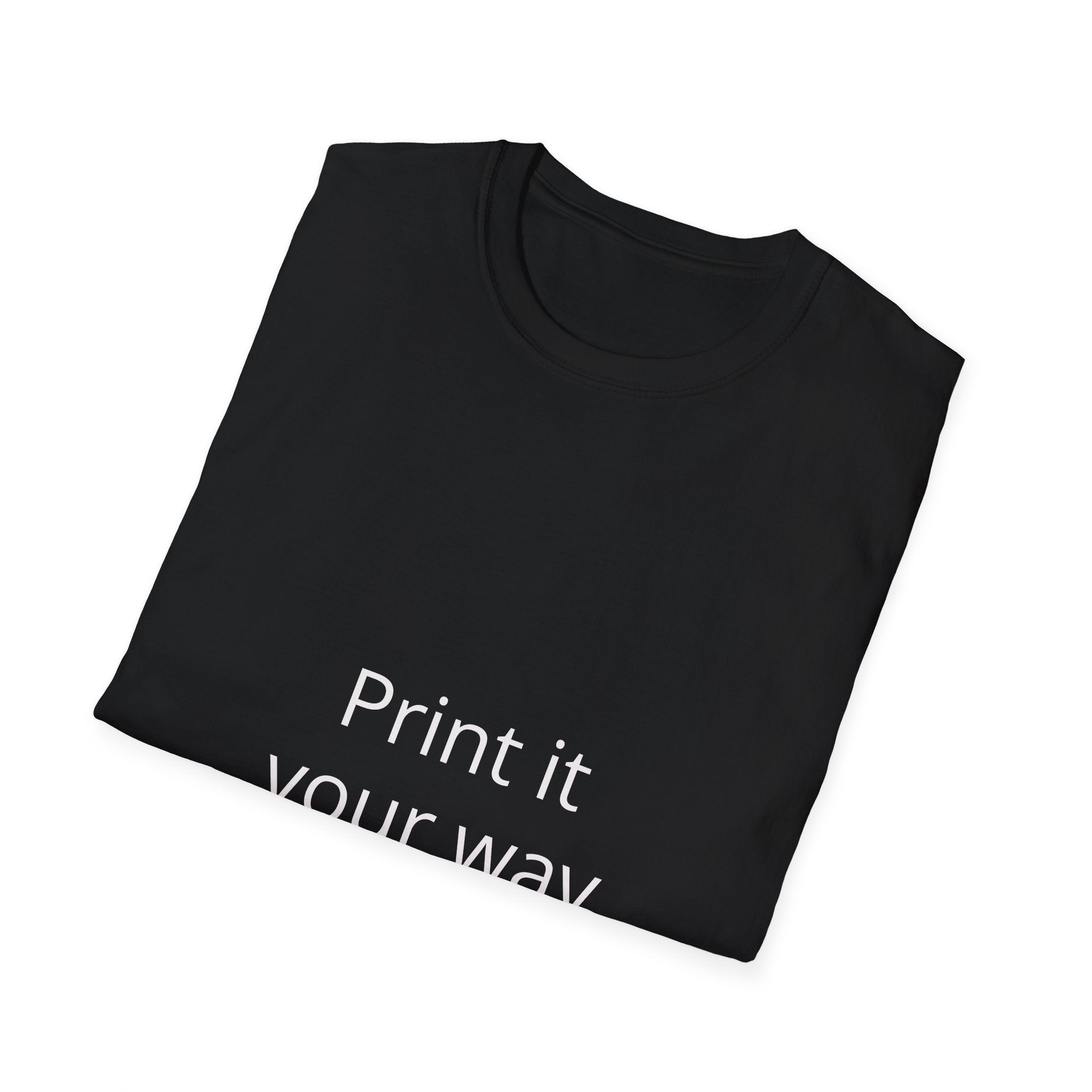 Custom Photo Back Print T‑Shirt — "Print it your way" Front Text
